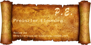 Preiszler Eleonóra névjegykártya